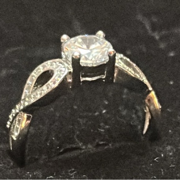 Cubic Zirconia Size 7 Silver-Tone Ring - Picture 4 of 16